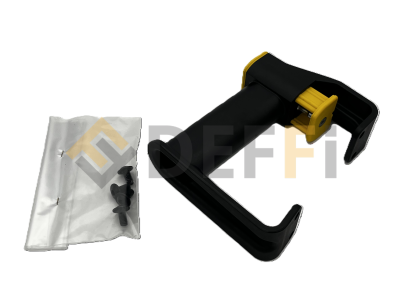 1695.107.148-810-Poignée de déverrouillage
Equivaut à la référence 1695107148

Composé d'une poignée 1695105160 (1695.105.160-810) + 4 vis TBHC à Embase CL10.9 Noir M6x12 (QCR1306012)
