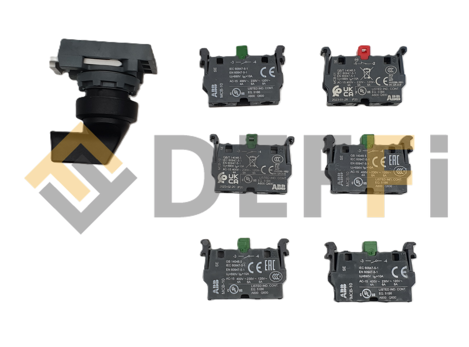 9332476NM1-Bouton tournant
Composé de 1 contact NC et 5 contacts NO