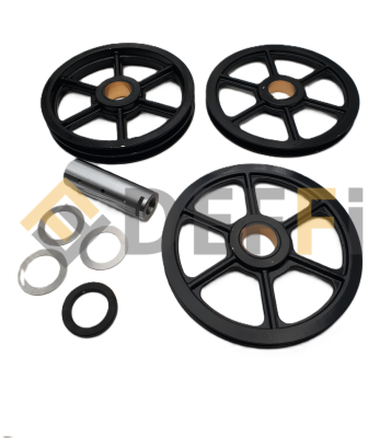 D2593-Kit poulies comprenant:
W.D2757 X2
W.D2758 X1
W.B5029 X3
W.D0020 X1
W.R0758 X1
W.D0054